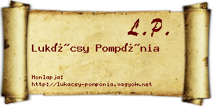 Lukácsy Pompónia névjegykártya